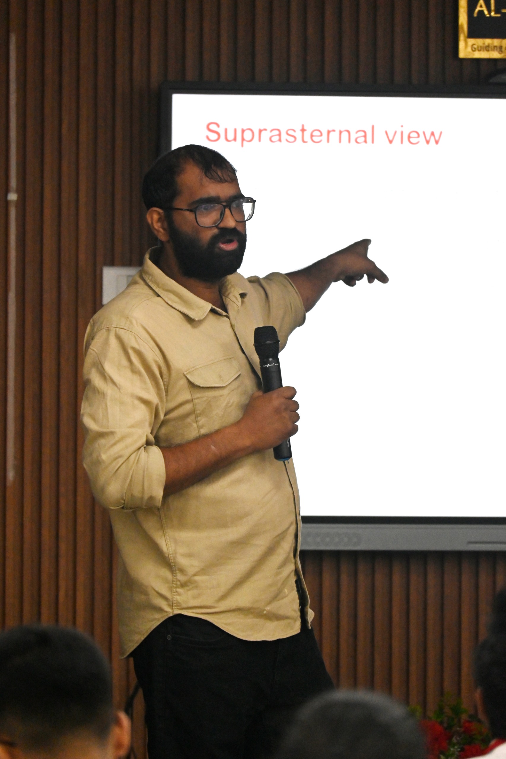 Faculty member teaching a cardiac ultrasound session